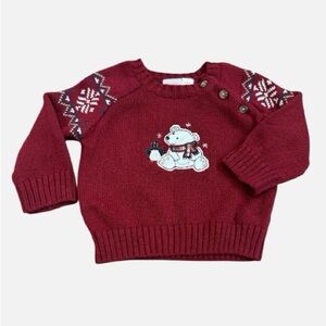 Infant Burgundy Christmas Sweater